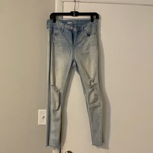 Ripped skinny jeans, blue faded size 8